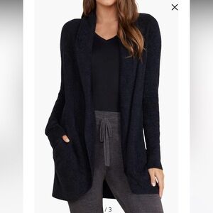 Barefoot Dreams CozyChic Lite Circle Cardigan – Black (XS/S)